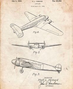 PP945-Vintage Parchment Lockheed Electra Airplane Patent Poster