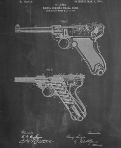 PP947-Chalkboard Luger Pistol Patent Poster