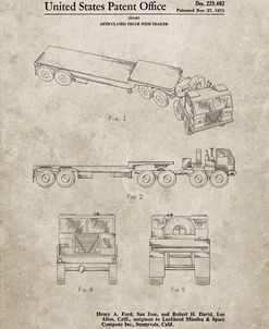 PP946-Sandstone Lockheed Ford Truck and Trailer Patent Poster