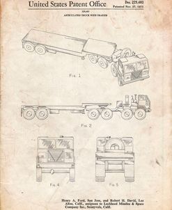 PP946-Vintage Parchment Lockheed Ford Truck and Trailer Patent Poster