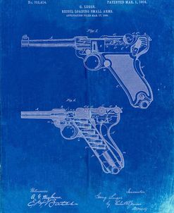 PP947-Faded Blueprint Luger Pistol Patent Poster