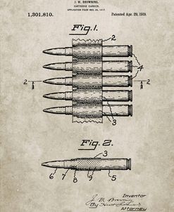 PP948-Sandstone Machine Gun Bullet Carrier Belt Patent Poster