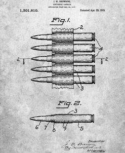 PP948-Slate Machine Gun Bullet Carrier Belt Patent Poster