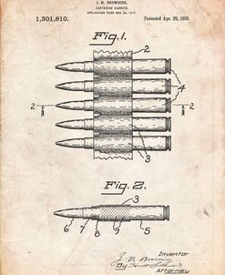 PP948-Vintage Parchment Machine Gun Bullet Carrier Belt Patent Poster