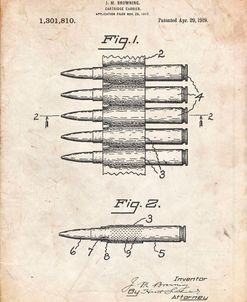 PP948-Vintage Parchment Machine Gun Bullet Carrier Belt Patent Poster