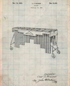 PP949-Antique Grid Parchment Marimba Poster