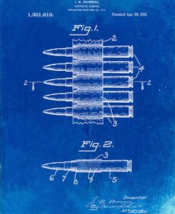 PP948-Faded Blueprint Machine Gun Bullet Carrier Belt Patent Poster
