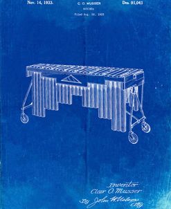 PP949-Faded Blueprint Marimba Poster