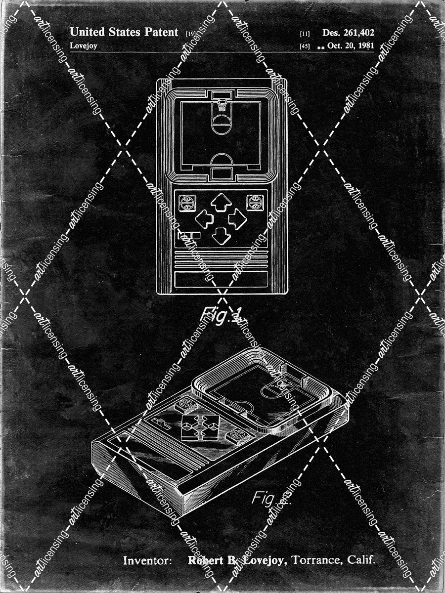 PP950-Black Grunge Mattel Electronic Basketball Game Patent Poster