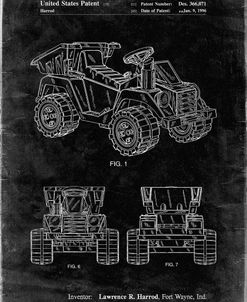 PP951-Black Grunge Mattel Kids Dump Truck Patent Poster