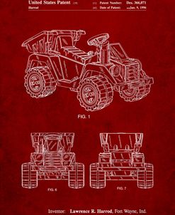 PP951-Burgundy Mattel Kids Dump Truck Patent Poster