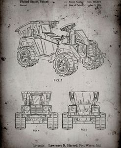 PP951-Faded Grey Mattel Kids Dump Truck Patent Poster