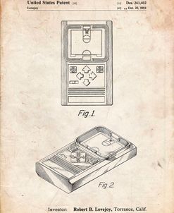 PP950-Vintage Parchment Mattel Electronic Basketball Game Patent Poster