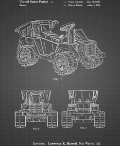 PP951-Black Grid Mattel Kids Dump Truck Patent Poster
