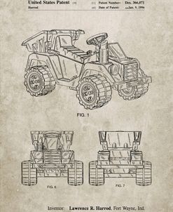 PP951-Sandstone Mattel Kids Dump Truck Patent Poster