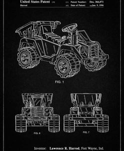 PP951-Vintage Black Mattel Kids Dump Truck Patent Poster