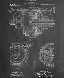 PP953-Chalkboard Mechanical Gearing 1912 Patent Poster
