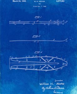 PP955-Faded Blueprint Metal Skis 1940 Patent Poster
