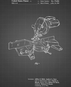 PP956-Black Grid Milwaukee Compound Miter Saw Patent Poster