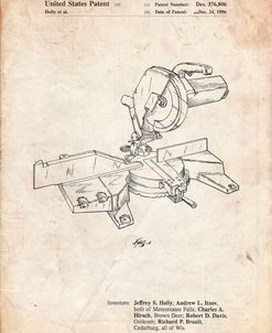 PP956-Vintage Parchment Milwaukee Compound Miter Saw Patent Poster