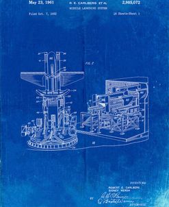 PP959-Faded Blueprint Missile Launching System patent 1961 Wall Art Poster