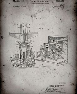 PP959-Faded Grey Missile Launching System patent 1961 Wall Art Poster