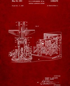 PP959-Burgundy Missile Launching System patent 1961 Wall Art Poster
