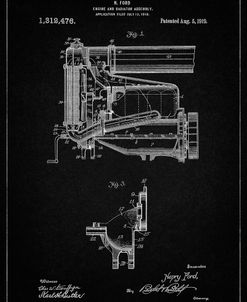 PP960-Vintage Black Model T Engine and Radiator Assembly