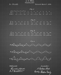 PP962-Black Grid Morse Code Patent Poster