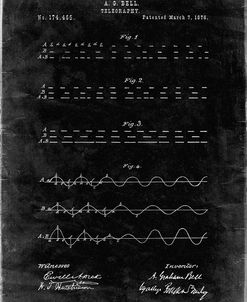 PP962-Black Grunge Morse Code Patent Poster