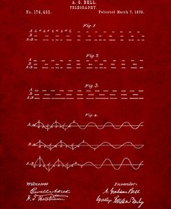 PP962-Burgundy Morse Code Patent Poster