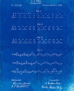PP962-Faded Blueprint Morse Code Patent Poster