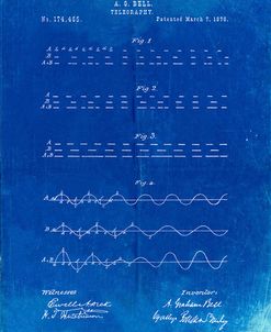 PP962-Faded Blueprint Morse Code Patent Poster