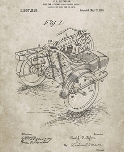 PP963-Sandstone Motorcycle Sidecar 1918 Patent Poster