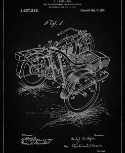 PP963-Vintage Black Motorcycle Sidecar 1918 Patent Poster