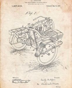 PP963-Vintage Parchment Motorcycle Sidecar 1918 Patent Poster