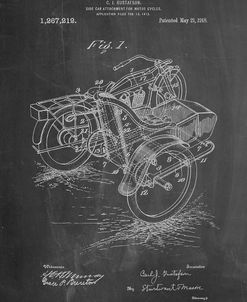 PP963-Chalkboard Motorcycle Sidecar 1918 Patent Poster