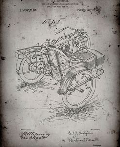 PP963-Faded Grey Motorcycle Sidecar 1918 Patent Poster