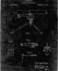 PP964-Black Grunge Mount for Machine Gun Patent Poster