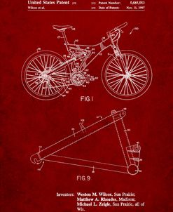 PP965-Burgundy Mountain Bike Patent Art