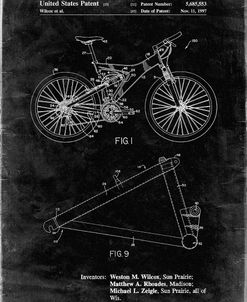PP965-Black Grunge Mountain Bike Patent Art