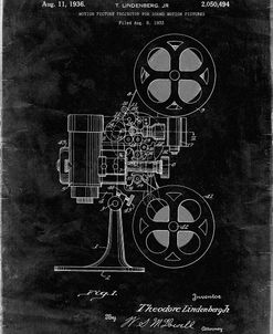 PP966-Black Grunge Movie Projector 1933 Patent Poster