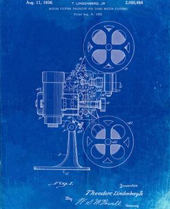 PP966-Faded Blueprint Movie Projector 1933 Patent Poster
