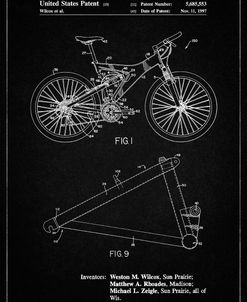 PP965-Vintage Black Mountain Bike Patent Art
