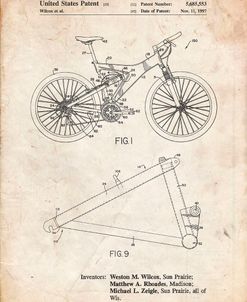 PP965-Vintage Parchment Mountain Bike Patent Art