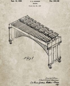 PP967-Sandstone Musser Marimba Patent Poster