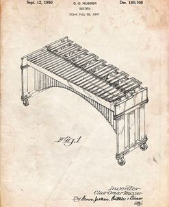 PP967-Vintage Parchment Musser Marimba Patent Poster
