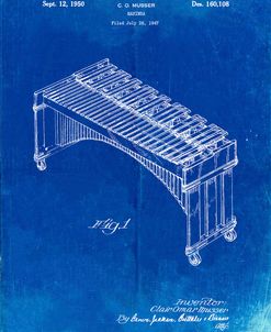 PP967-Faded Blueprint Musser Marimba Patent Poster