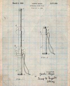 PP970-Antique Grid Parchment Night Stick Patent Poster