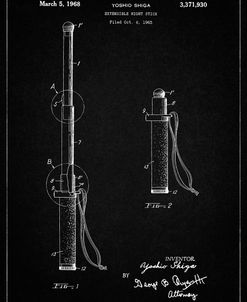 PP970-Vintage Black Night Stick Patent Poster
